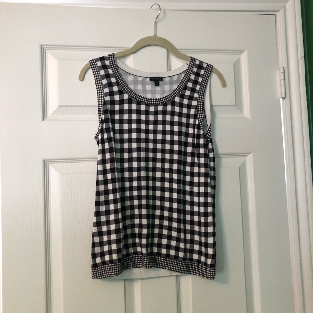 Black and white checked sleeveless top